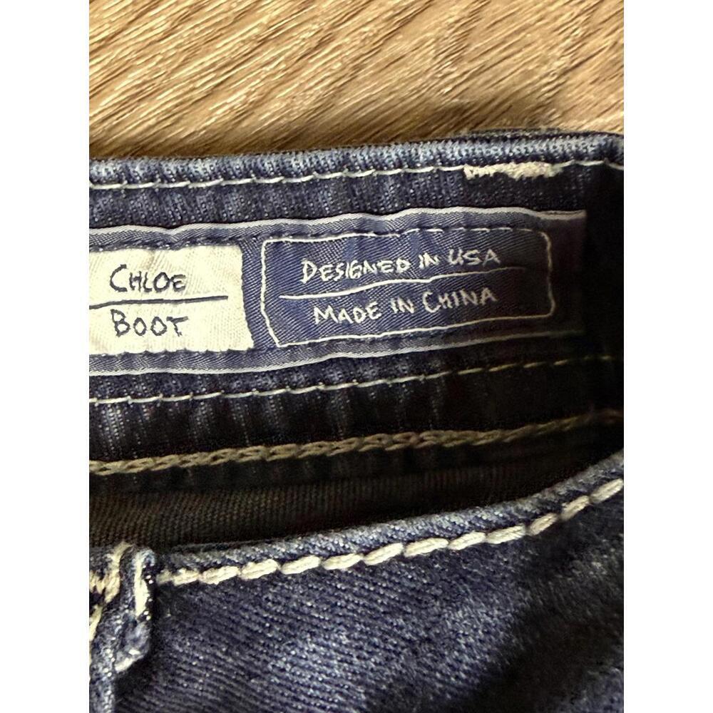 Miss Me Jeans Womens 27 Blue Dark Wash Chloe Boot Bootcut Embellished Denim - Picture 6 of 13